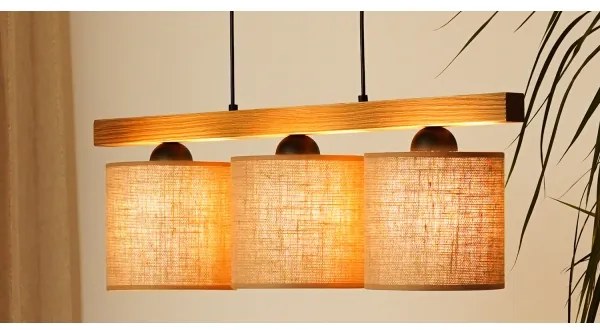 Brilagi - Csillár zsinóron FOREST 3xE27/15W/230V fenyő/barna/fekete