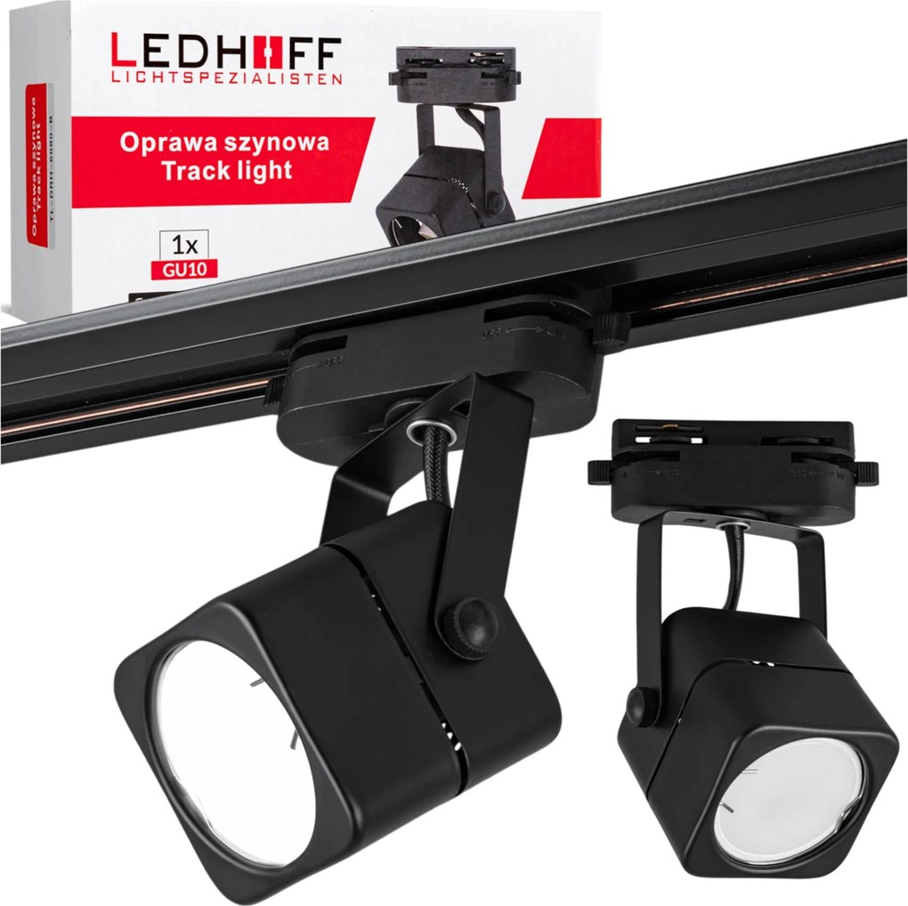 Sínre Szerelhető LED-es sínre szerelhető spot lámpa GU10 spot fekete