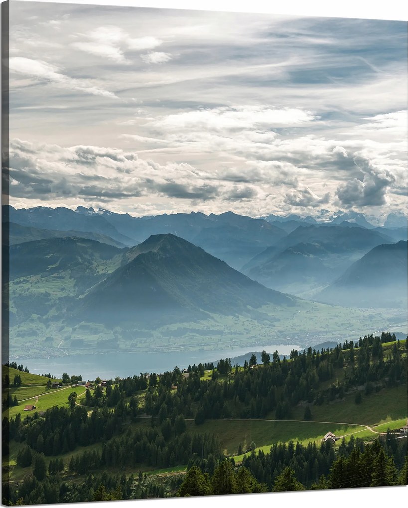 Vászonkép Hegyek Felhők Természet Erdők Természet 80x100 cm