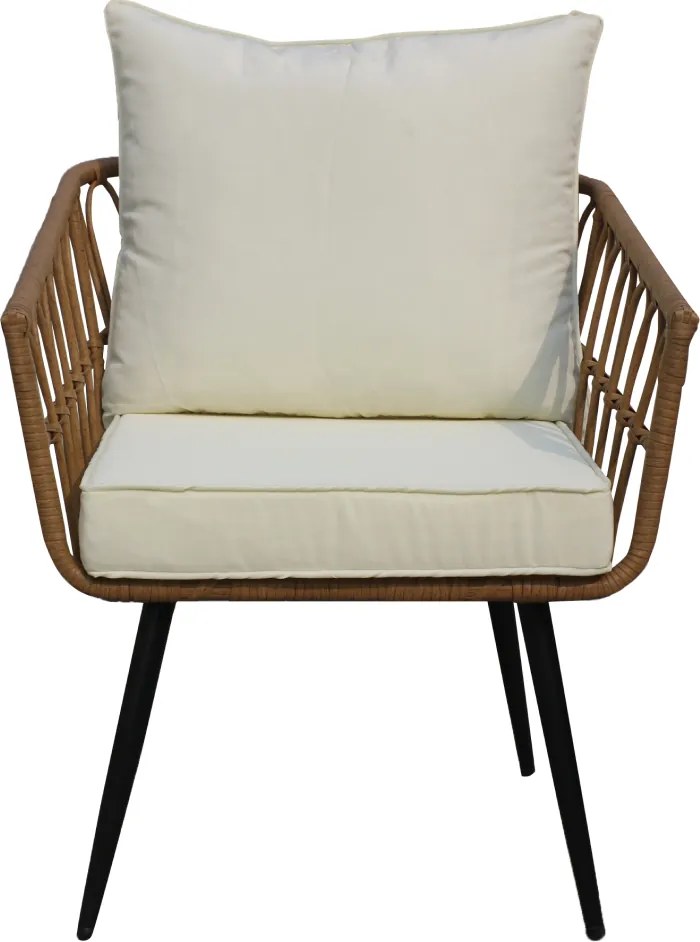 Kerti fotel, természetes/fekete/bézs, ARALY