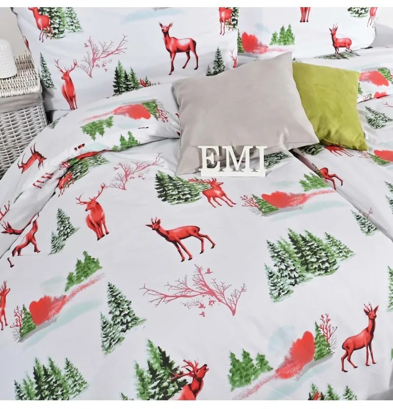 EMI Loplant karácsonyi pamut ágyneműhuzat, A standard egyszemélyes ágy szett tartalma: 1x 140x200 + 1x 70x90