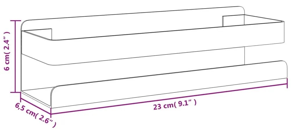 csiszolt 304 rozsdamentes acél matt fekete zuhanypolc23x6,5x6cm