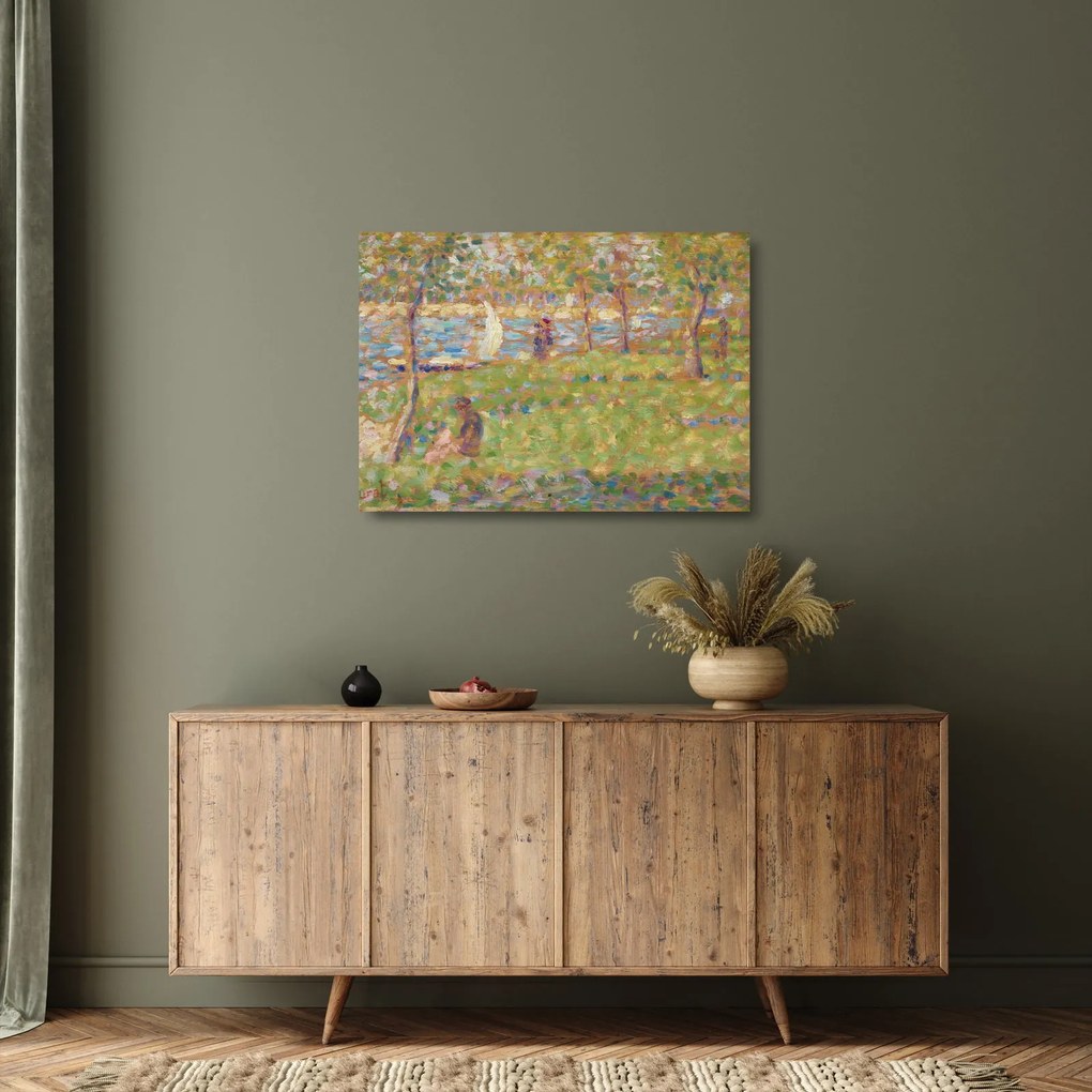 Üveg kép - Georges Seurat, Study for "La Grande Jatte", reprodukciók (70x50 cm)