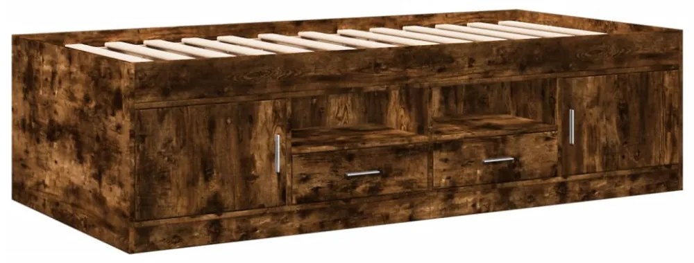 füstös tölgy kanapéágy fiókkal matrac nélkül 100x200 cm