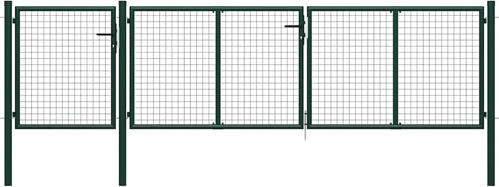 vidaXL zöld acél kerti kapu 400 x 100 cm