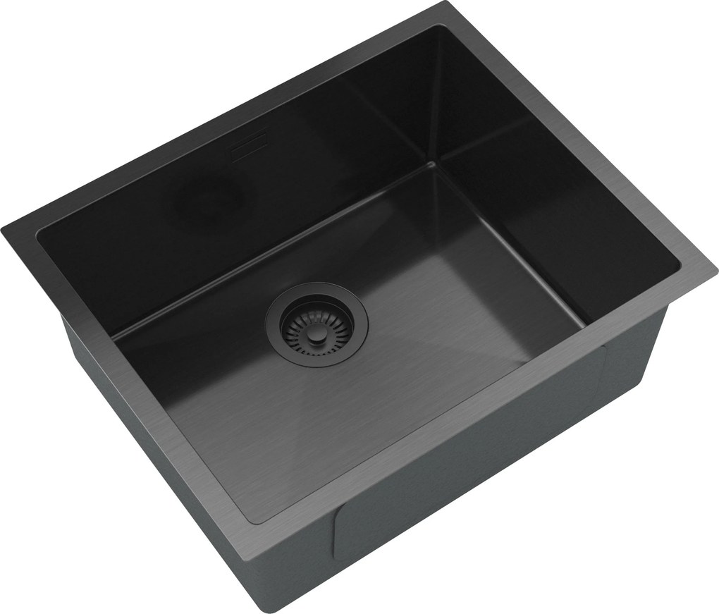Gamma Gamma, 1 rekeszes rozsdamentes mosogató 540x440x210 mm, fekete, GMA-S5444-BK