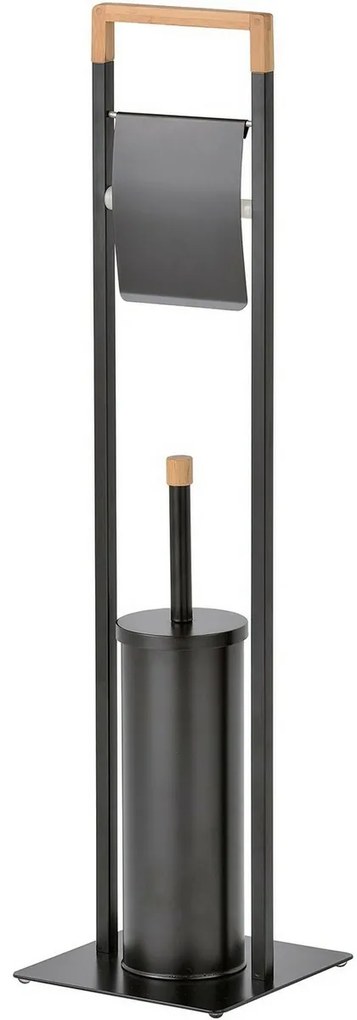 Spirella Toalettpapír tartó kefével Chic 75 x 19 x 19 cm, fekete