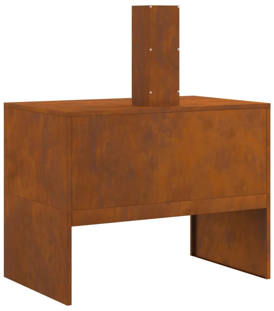 Tűzrakó Barna 80 x 50 x 96 cm időjárásálló acél
