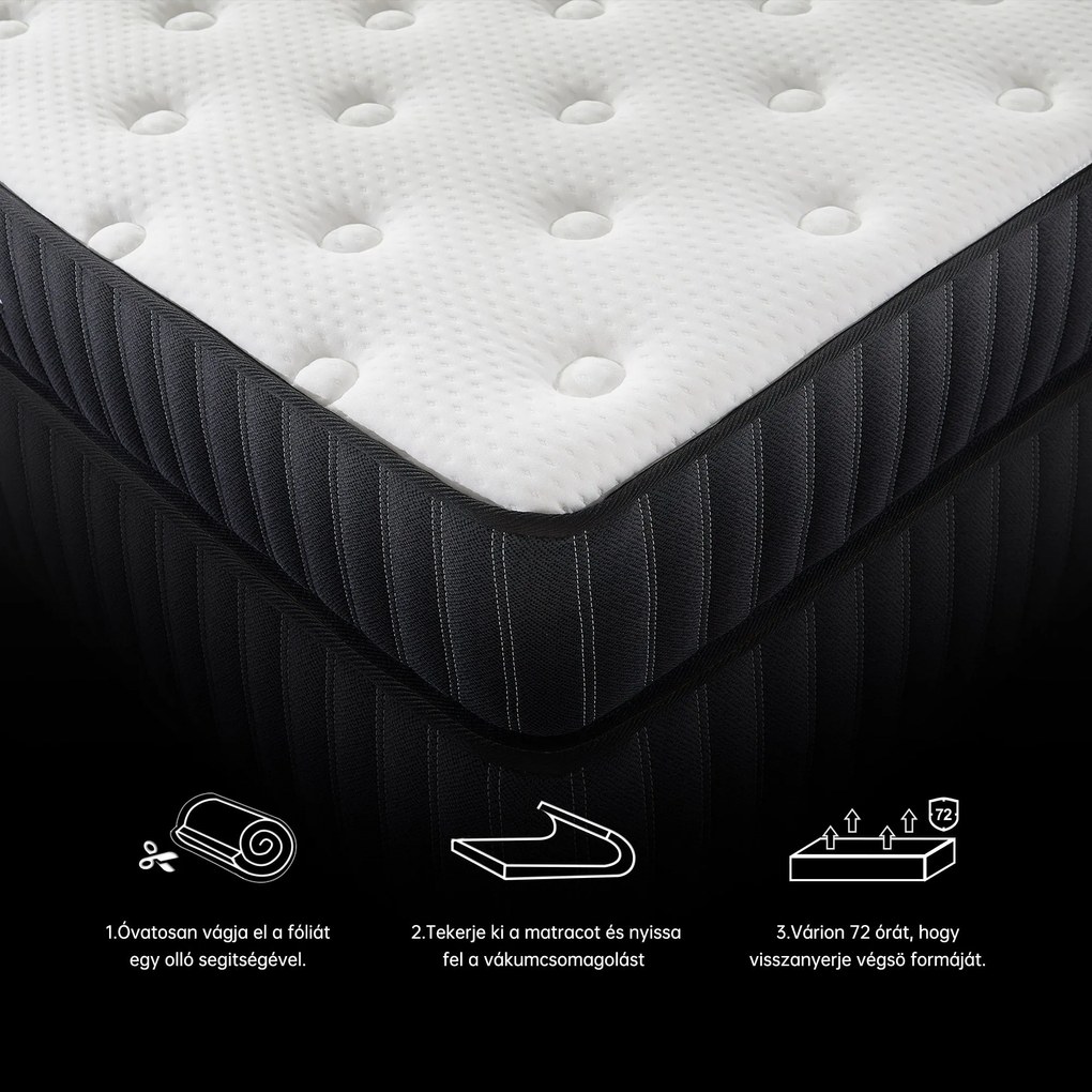 Comfort Line 23 cm Kétoldalas antiallergén táskarugós matrac ,steppelt huzattal  H4 kemény matrac | Sincere 140x200