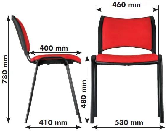 SMART konferencia szék - fekete lábak, kék