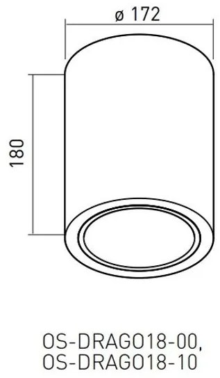 Lámpa Mennyezeti lámpatest DRAGO, max 60W, E27, AC220-240V, 50-60Hz, IP20, 172x180 mm, szürke