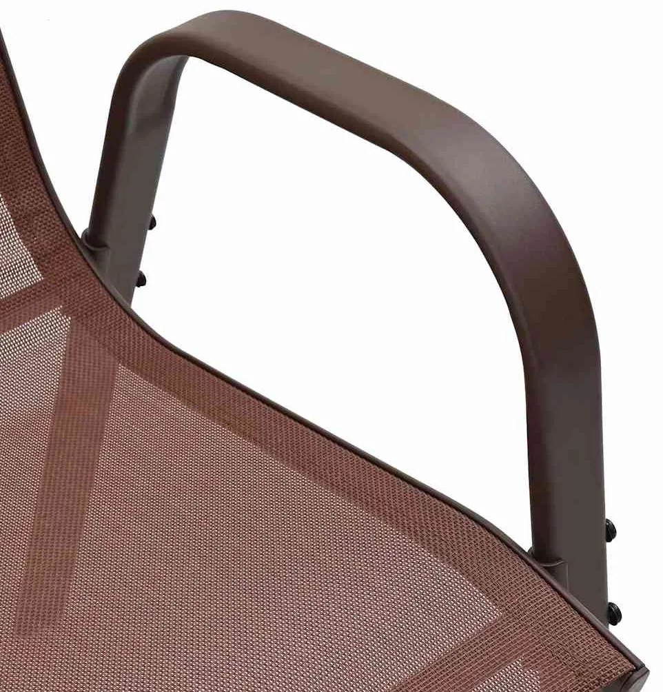 2 db barna textilén rakásolható kerti szék