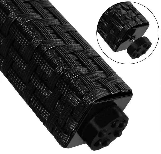 Casaria® Berlin 1+8 kerti rattan garnitúra - fekete/fa