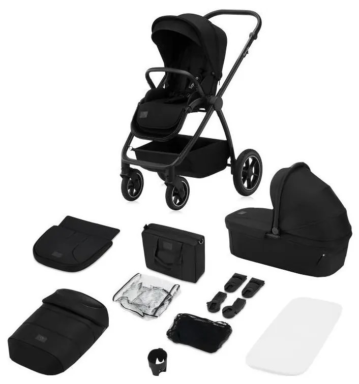 Lionelo - Kombinált 2 az 1-ben babakocsi MERIL fekete ónix