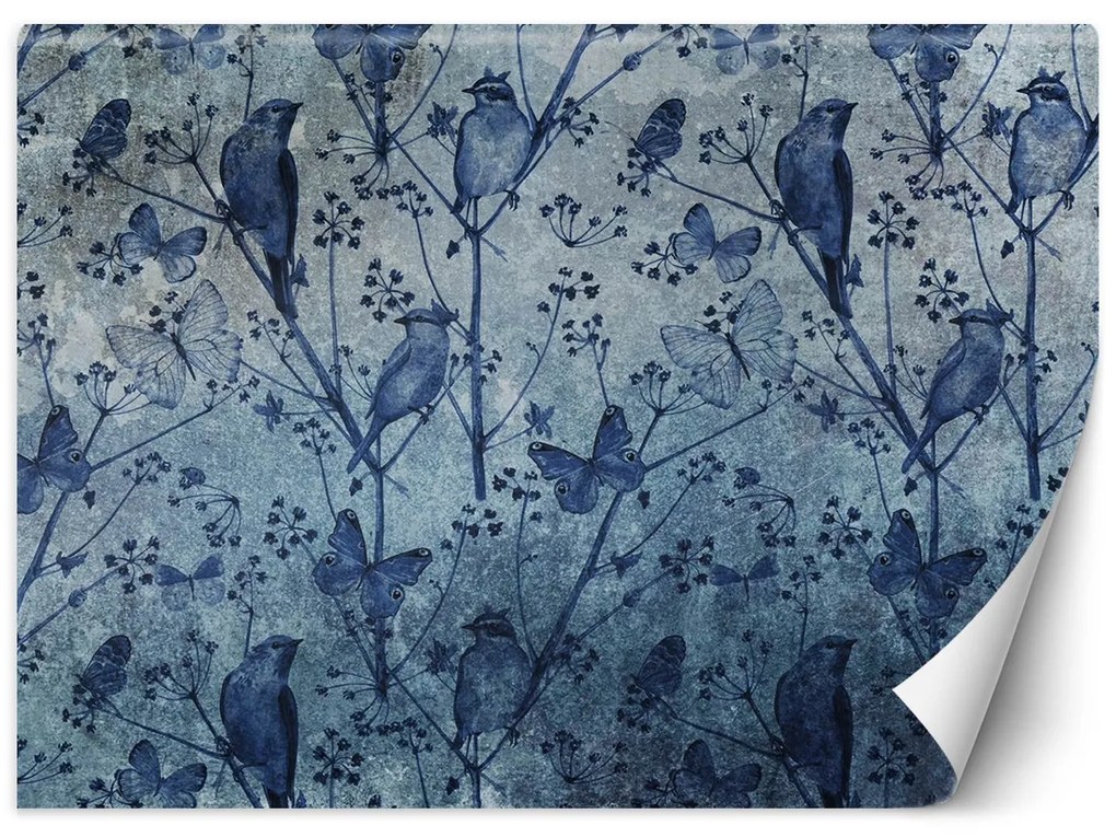 Gario Fotótapéta Pillangók és madarak a gallyakon Anyag: Vlies, Méret: 250 x 175 cm