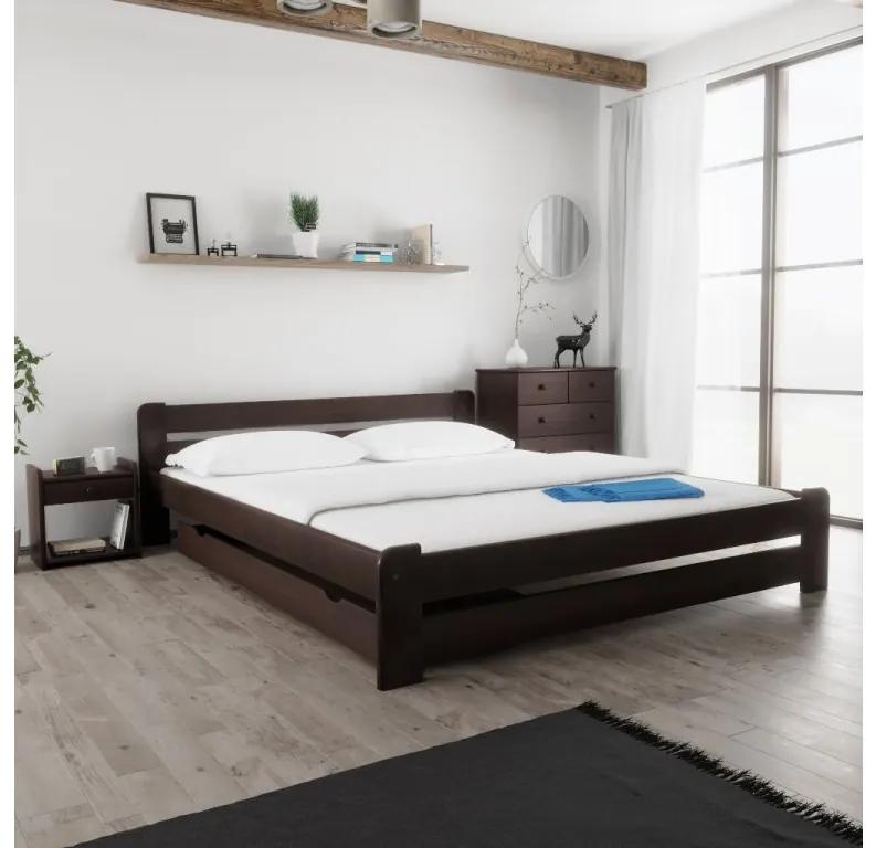 Laura ágy 180x200 cm, diófa Ágyrács: Ágyrács nélkül, Matrac: Deluxe 10 cm matrac