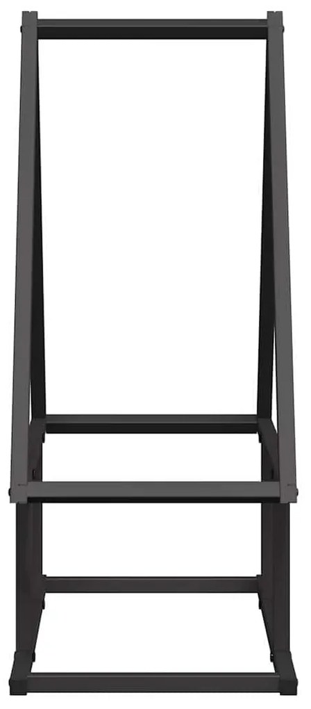fekete hidegen hengerelt acél tűzifatároló 50x25x60 cm