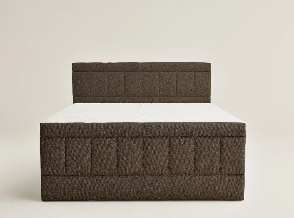 Barna ágyneműtartós boxspring ágy 180x200 cm Caya – Maison de Rêve