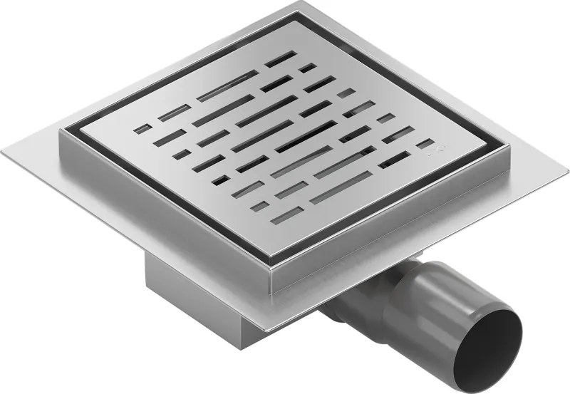Mexen Flat-Q M01 padlóösszefolyó négyzet alakú 12 x 12 cm, inox - 1010312