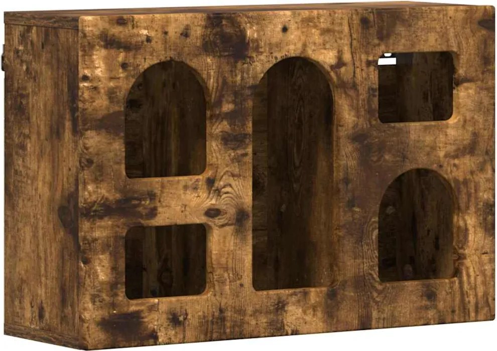 vidaXL Függő szekrény polcokkal Füstölt tölgy 60 x 20 x 40 cm Faanyag