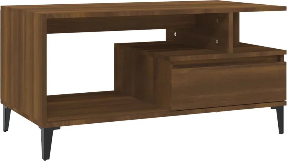 vidaXL barna tölgyszínű szerelt fa dohányzóasztal 90x49x45 cm