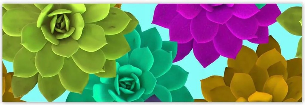 Poszterek 200x66 Színes virágok Virágok