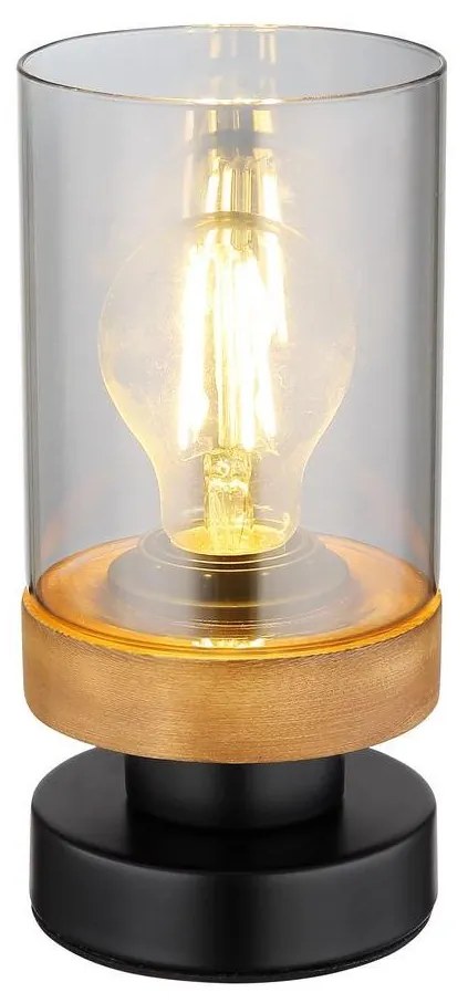 Globo 15557T - Asztali lámpa FINCA 1xE27/40W/230V fém/fa