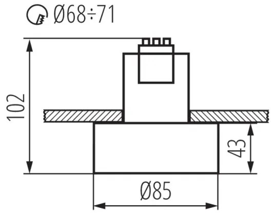 Kanlux 27575 - Beépíthető lámpa MINI RITI 1xGU10/25W/230V fekete/arany