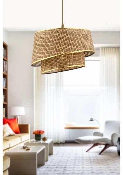 BARETTE kábelcsillár 1xE27/60W/230V barna/arany