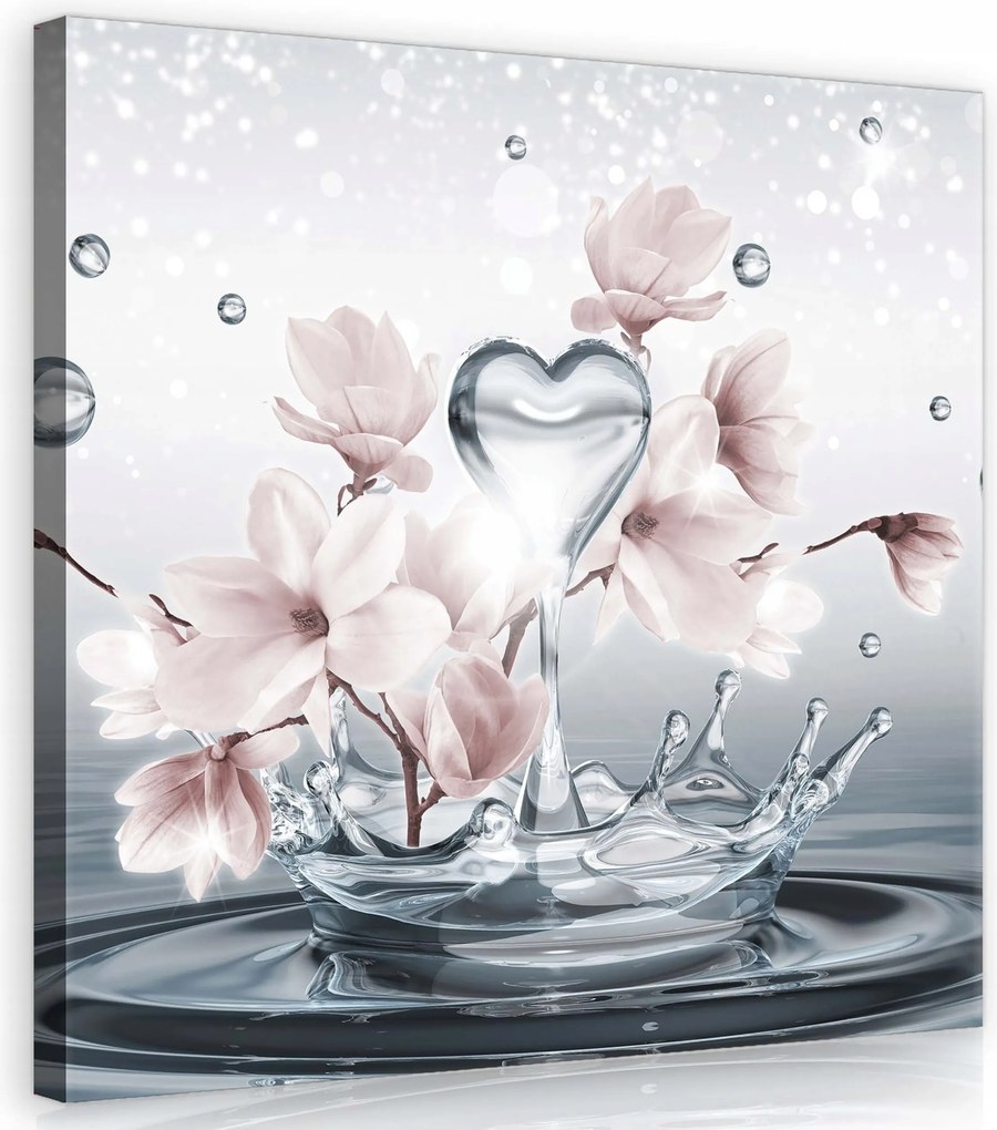 Vászonkép 40x40 Magnólia és csobbanás Finom akcentus a minimalista belső térhez