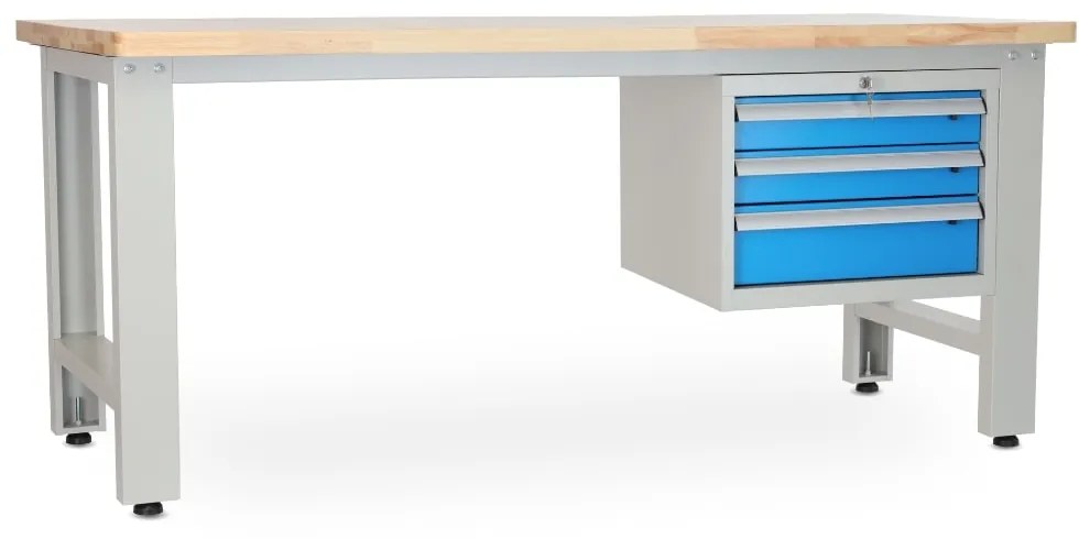 Műhelyasztal Solid OAK-03, 210 cm, függő doboz, tölgy