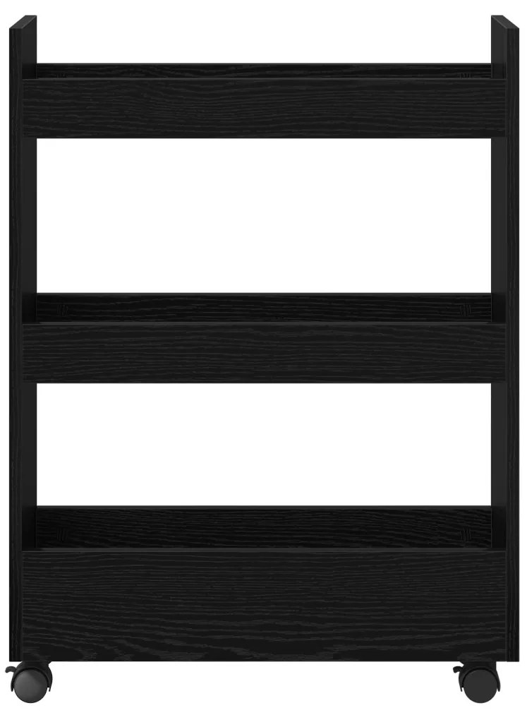 Keskeny Tároló Kocsi Fekete tölgy 60 x 22 x 80 cm Faanyag