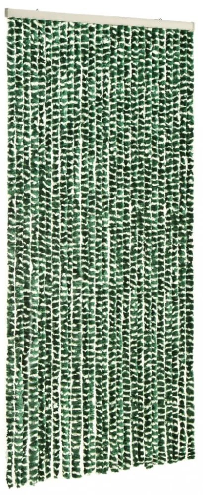 zöld és fehér zsenília rovarfüggöny 100 x 220 cm