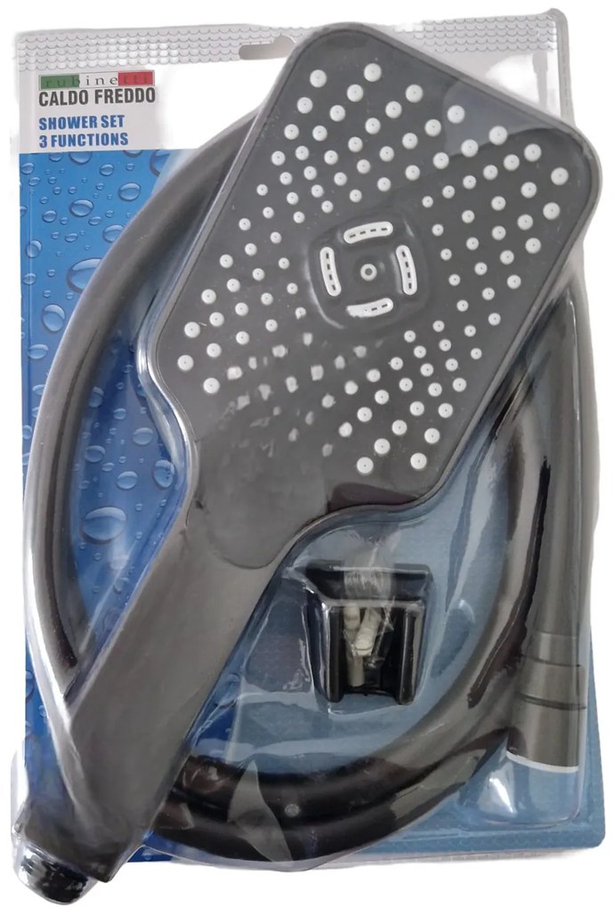 Caldo Freddo Blackspirit zuhanyszett - 3 funkciós zuhanyfejjel - gun metal - fegyverszürke