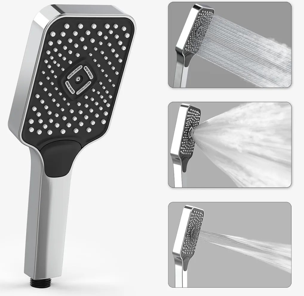 Caldo Freddo Blackspirit zuhanyszett - 3 funkciós zuhanyfejjel - GUNMETAL - fegyverszürke