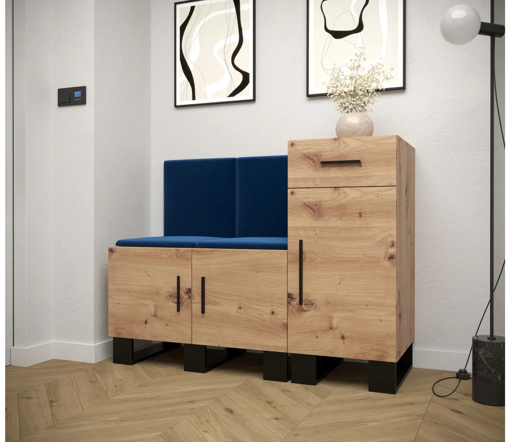 Előszobabútor Amanda 18 (artisan tölgy + kék). 1086015