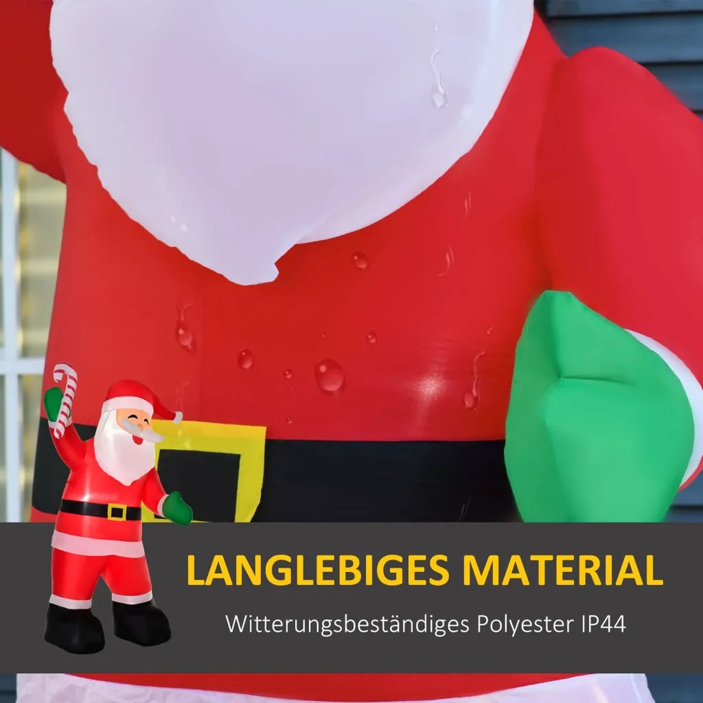 Önfelfújó mikulás LED világítással, felfújóval, 250cm magas