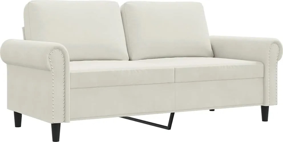 vidaXL kétszemélyes krémszínű bársony kanapé 140 cm