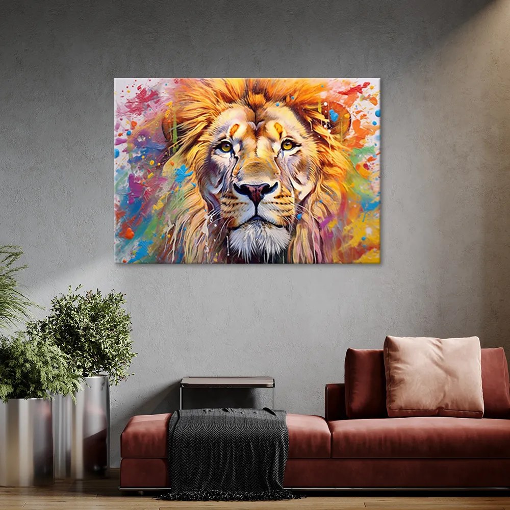 Gario Vászonkép Oroszlán és a színek Méret: 120 x 80 cm