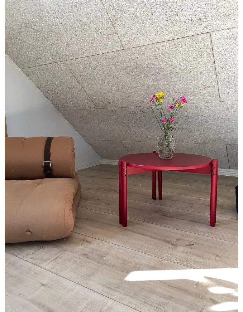 Piros borovi fenyő kerek dohányzóasztal ø 60 cm Sticks – Karup Design