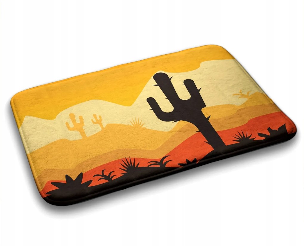 Fürdőszobaszőnyeg puha Kaktusz sivatag 90x60 cm