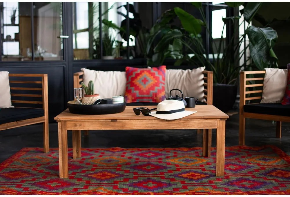 Lhasa Orange & Violet narancssárga-lila kétoldalas kültéri szőnyeg újrahasznosított műanyagból, 90 x 150 cm - Fab Hab