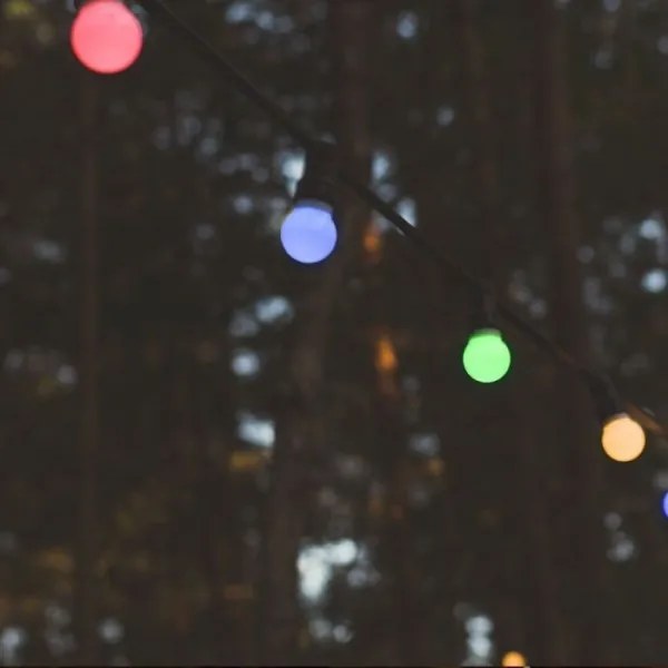 LED RGB Kültéri lánc STRING 13 m 15xLED/0,5W/230V IP44