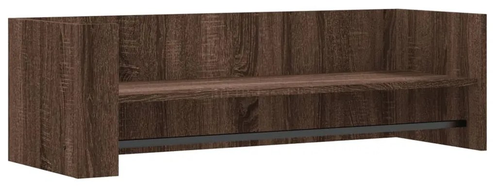 barna tölgy színű szerelt fa fali polc 100 x 35 x 30,5 cm