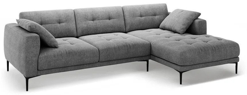 Szürke sarokkanapé (jobb oldali-heverő résszel) Bemy – Micadoni