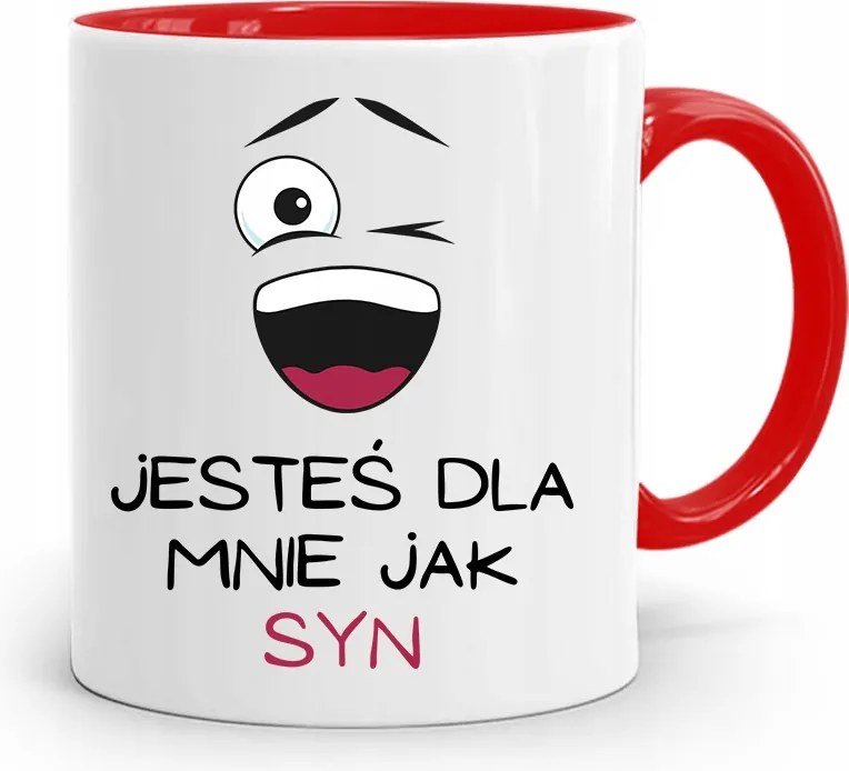 Piros Bögre Ajándék Fiúnak Olyan Vagy, Mint Egy Fiú, fényképes nyomtatással