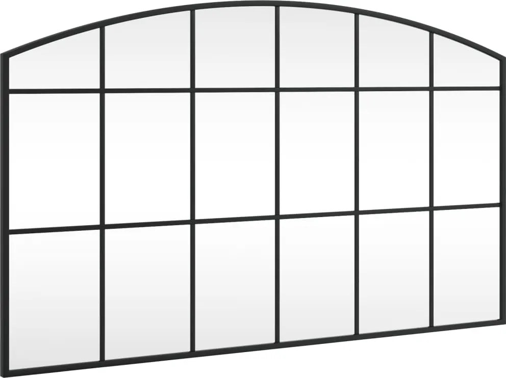 vidaXL fekete ívelt vas fali tükör 100 x 60 cm
