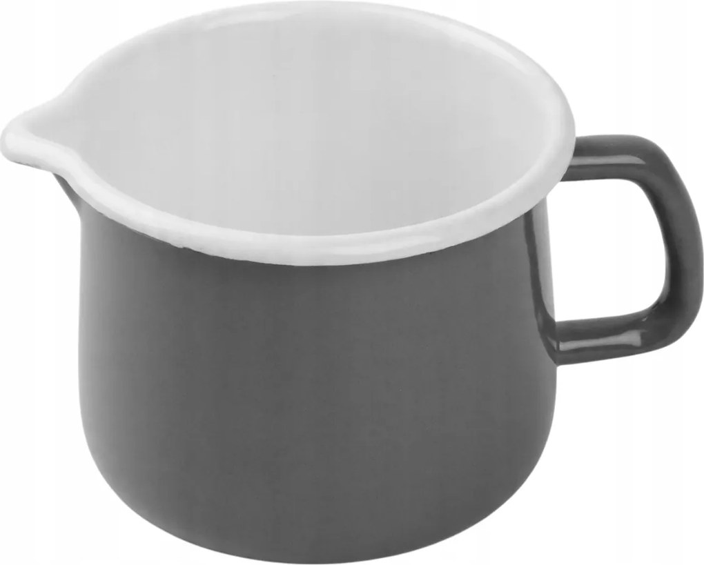 Bögre Kancsó 1,1 L Kifolyócsővel Szürke Silesia Emalia Zománcozott