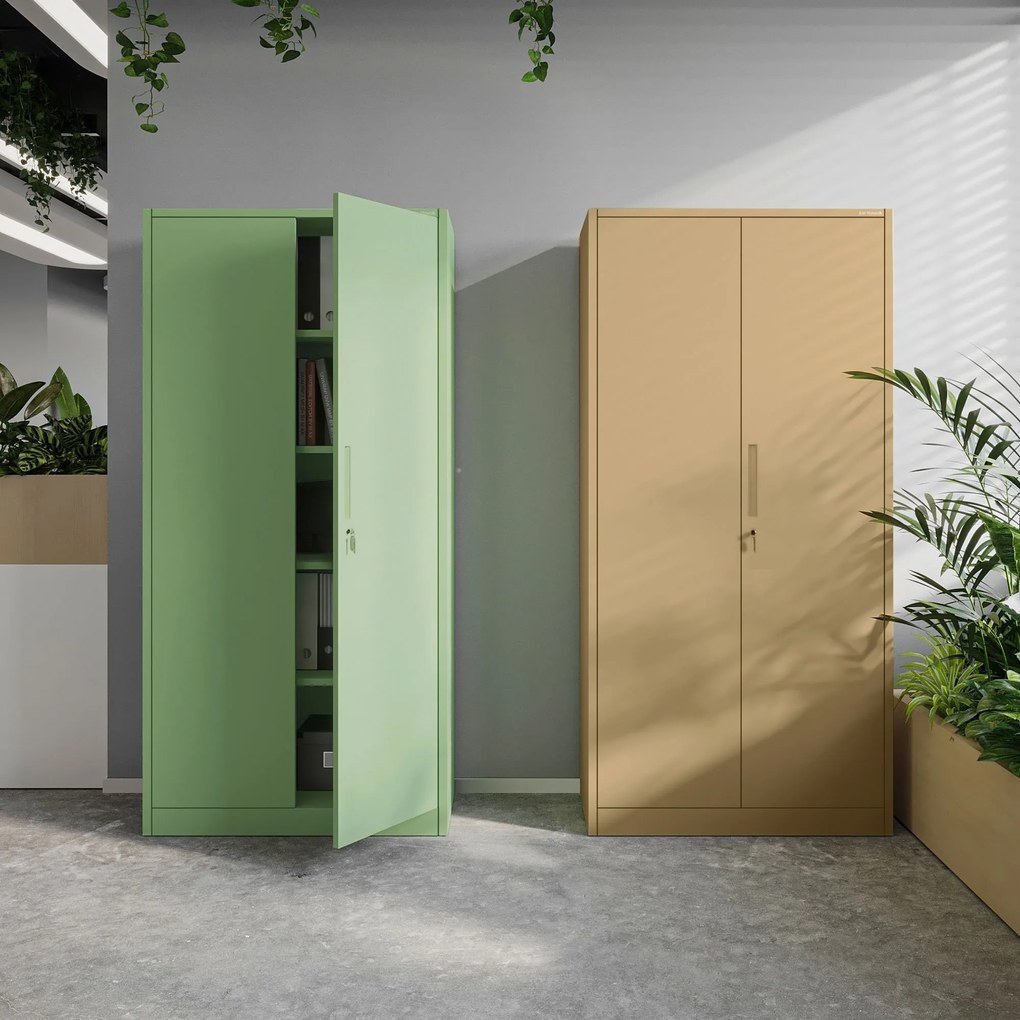 Irodai szekrény, 900 x 1850 x 400 mm, Fresh Style: pasztellzöld