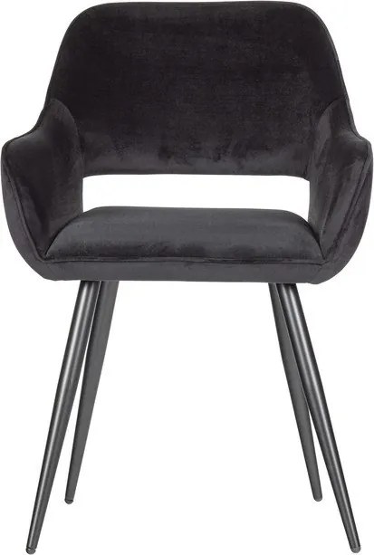 Fekete kárpitozott karfás étkezőfotel szett 2 db-os Jelle – WOOOD